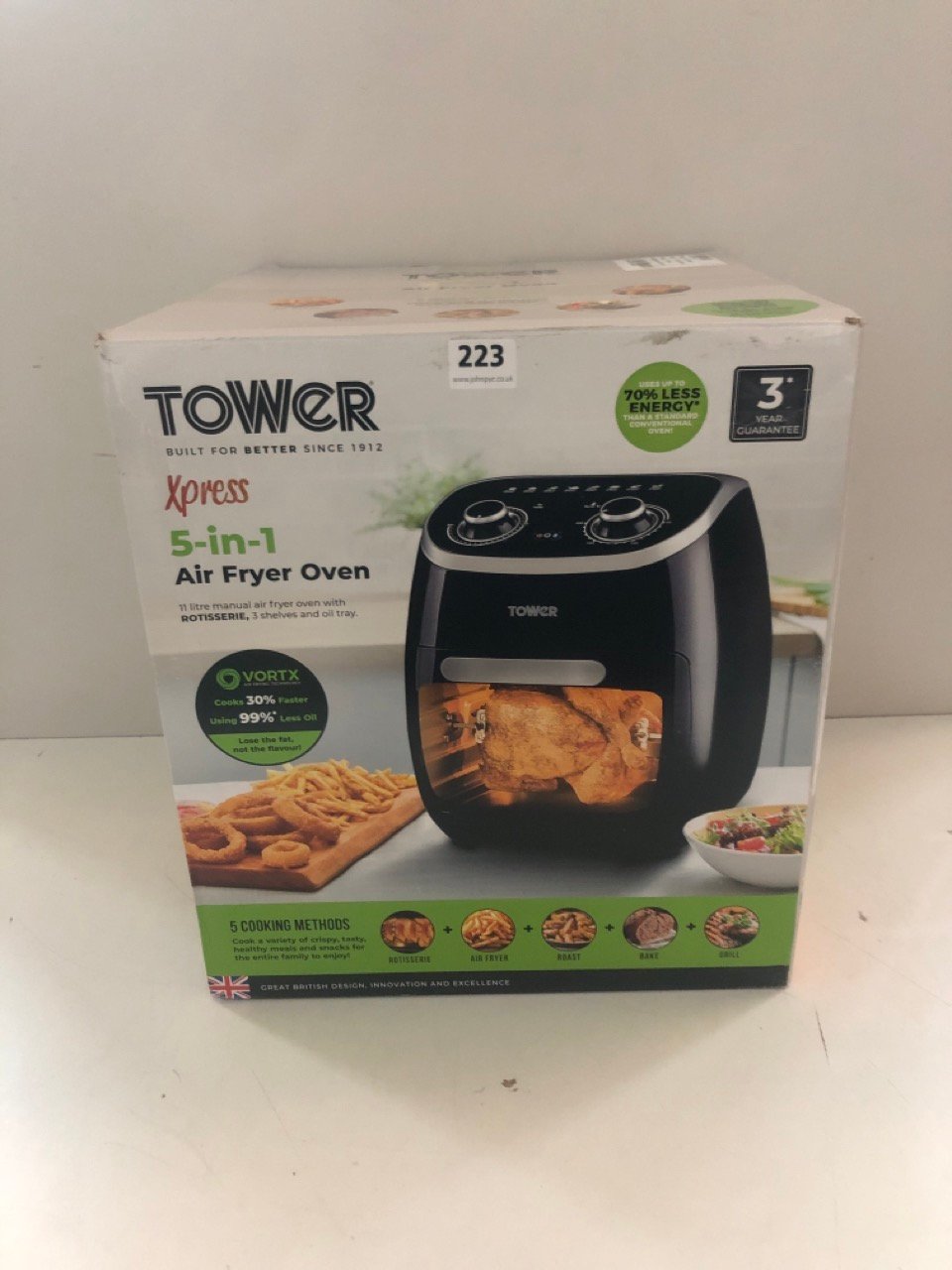 Tower T17038 11L Manual Air Fryer Oven