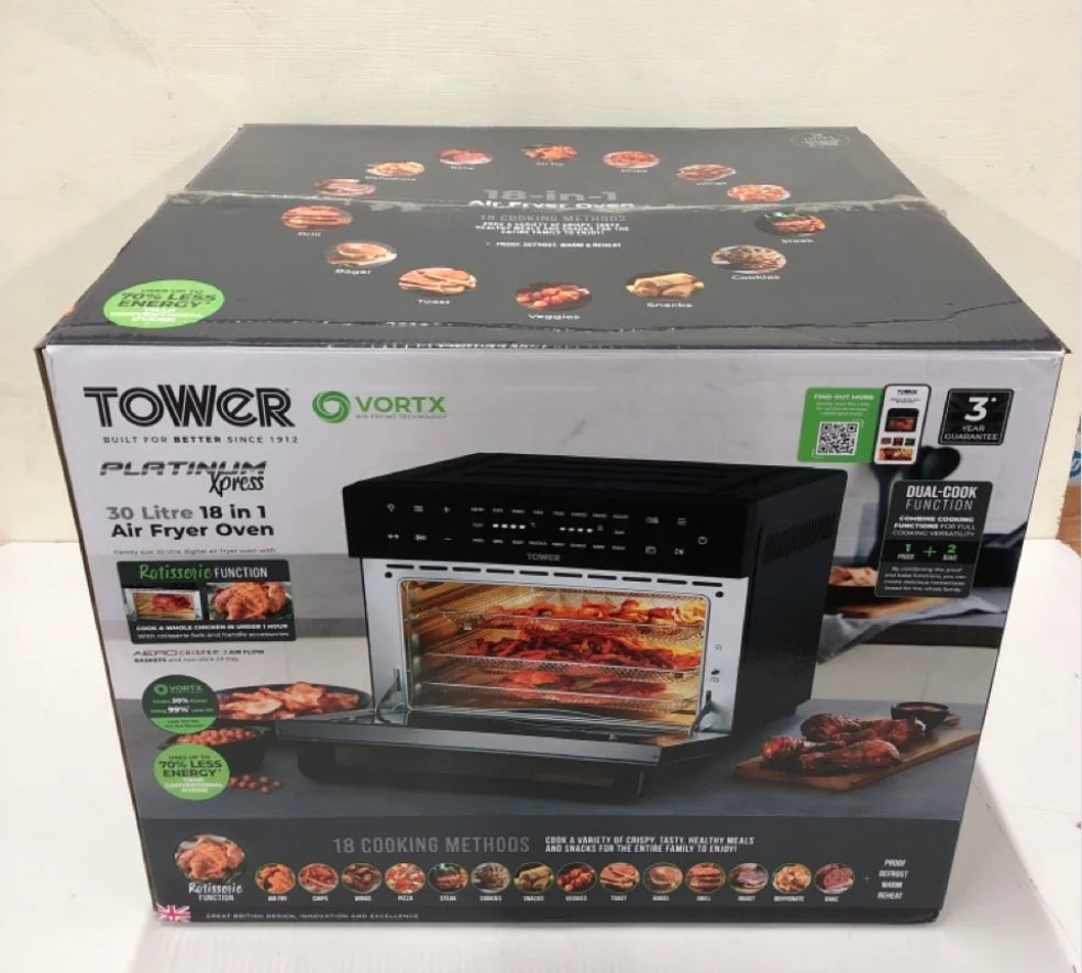 Tower T17122 Vortx Platinum Xpress Digital 30L Air Fryer Oven