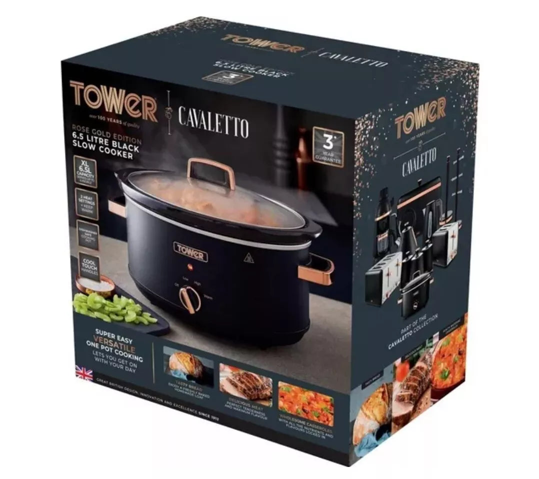 Tower Cavaletto 6.5L Slow Cooker Rose Gold - T16043BLK