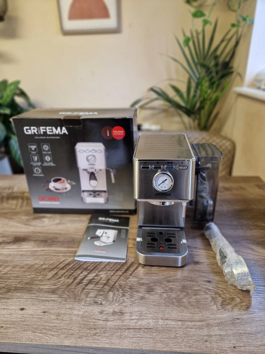 GRIFEMA GC3003 Coffee Maker, Cappuccino Automatic Espresso, Filter Holder Arm